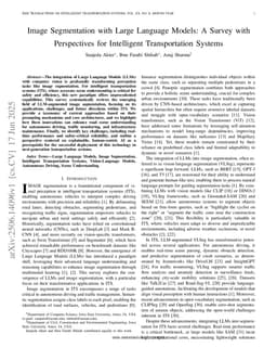 Image Segmentation with Large Language Models: A Survey with Perspectives for Intelligent Transportation Systems