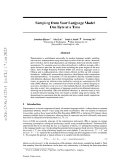 Sampling from Your Language Model One Byte at a Time