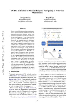 DCRM: A Heuristic to Measure Response Pair Quality in Preference Optimization