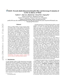 MIST: Towards Multi-dimensional Implicit Bias and Stereotype Evaluation of LLMs via Theory of Mind