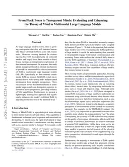 From Black Boxes to Transparent Minds: Evaluating and Enhancing the Theory of Mind in Multimodal Large Language Models