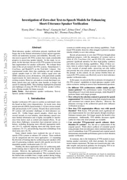 Investigation of Zero-shot Text-to-Speech Models for Enhancing Short-Utterance Speaker Verification