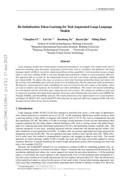 Re-Initialization Token Learning for Tool-Augmented Large Language Models