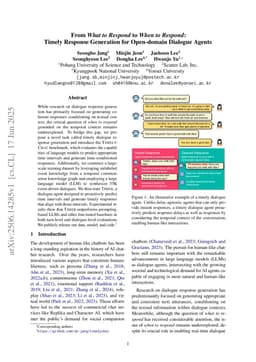 From What to Respond to When to Respond: Timely Response Generation for Open-domain Dialogue Agents