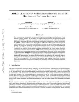 ADRD: LLM-Driven Autonomous Driving Based on Rule-based Decision Systems