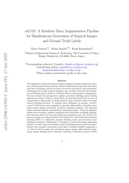 orGAN: A Synthetic Data Augmentation Pipeline for Simultaneous Generation of Surgical Images and Ground Truth Labels