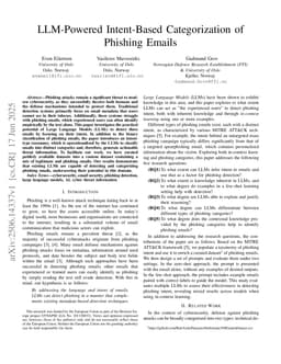 LLM-Powered Intent-Based Categorization of Phishing Emails