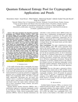 Quantum Enhanced Entropy Pool for Cryptographic Applications and Proofs