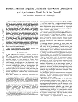 Barrier Method for Inequality Constrained Factor Graph Optimization with Application to Model Predictive Control