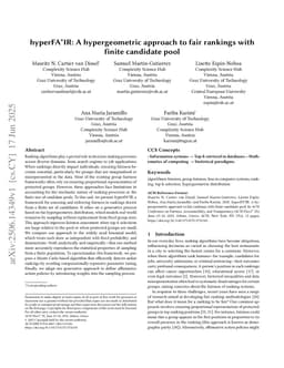 hyperFA*IR: A hypergeometric approach to fair rankings with finite candidate pool