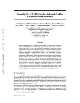 Causally Steered Diffusion for Automated Video Counterfactual Generation