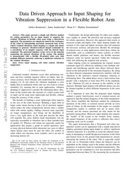 Data Driven Approach to Input Shaping for Vibration Suppression in a Flexible Robot Arm
