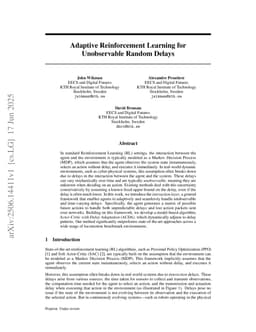 Adaptive Reinforcement Learning for Unobservable Random Delays