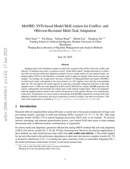 MoORE: SVD-based Model MoE-ization for Conflict- and Oblivion-Resistant Multi-Task Adaptation
