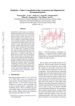 Similarity = Value? Consultation Value Assessment and Alignment for Personalized Search