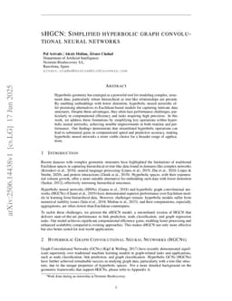 sHGCN: Simplified hyperbolic graph convolutional neural networks