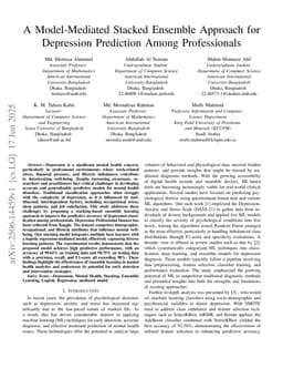 A Model-Mediated Stacked Ensemble Approach for Depression Prediction Among Professionals