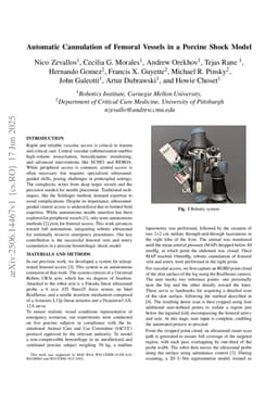 Automatic Cannulation of Femoral Vessels in a Porcine Shock Model