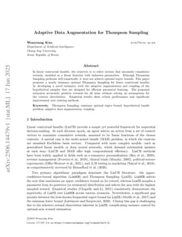 Adaptive Data Augmentation for Thompson Sampling
