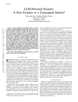 LLM-Powered Swarms: A New Frontier or a Conceptual Stretch?