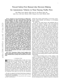 Toward Safety-First Human-Like Decision Making for Autonomous Vehicles in Time-Varying Traffic Flow