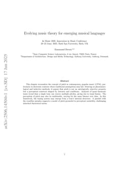 Evolving music theory for emerging musical languages