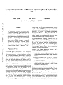 Complete Characterization for Adjustment in Summary Causal Graphs of Time Series