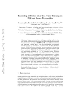 Exploring Diffusion with Test-Time Training on Efficient Image Restoration