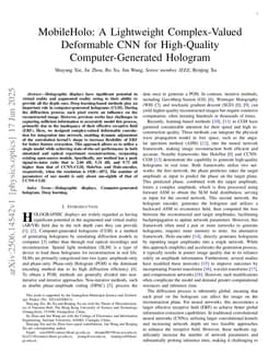 MobileHolo: A Lightweight Complex-Valued Deformable CNN for High-Quality Computer-Generated Hologram