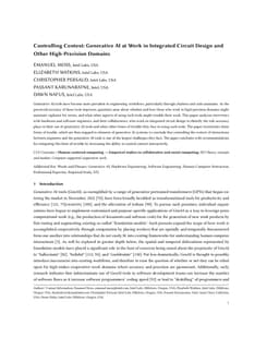 Controlling Context: Generative AI at Work in Integrated Circuit Design and Other High-Precision Domains