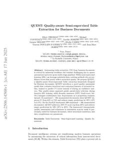 QUEST: Quality-aware Semi-supervised Table Extraction for Business Documents