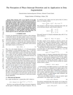 The Perception of Phase Intercept Distortion and its Application in Data Augmentation