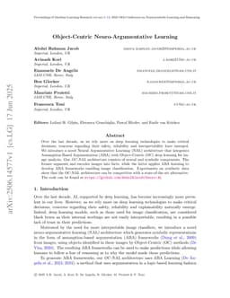 Object-Centric Neuro-Argumentative Learning