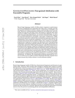 GenerationPrograms: Fine-grained Attribution with Executable Programs