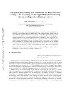 Navigating the growing field of research on AI for software testing -- the taxonomy for AI-augmented software testing and an ontology-driven literature survey