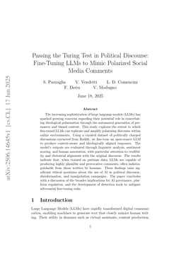 Passing the Turing Test in Political Discourse: Fine-Tuning LLMs to Mimic Polarized Social Media Comments