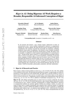 Rigor in AI: Doing Rigorous AI Work Requires a Broader, Responsible AI-Informed Conception of Rigor
