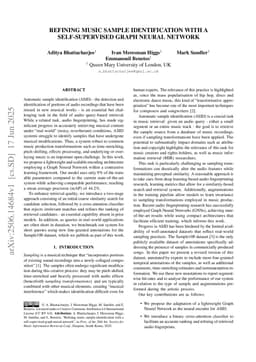 Refining music sample identification with a self-supervised graph neural network
