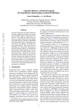 Capacity Matters: a Proof-of-Concept for Transformer Memorization on Real-World Data