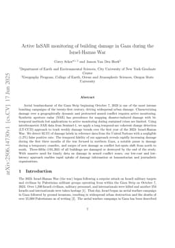 Active InSAR monitoring of building damage in Gaza during the Israel-Hamas War