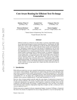 Cost-Aware Routing for Efficient Text-To-Image Generation
