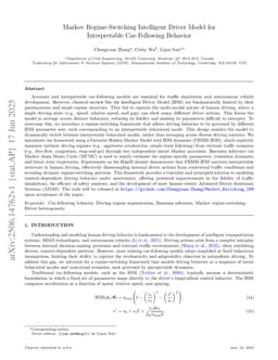 Markov Regime-Switching Intelligent Driver Model for Interpretable Car-Following Behavior