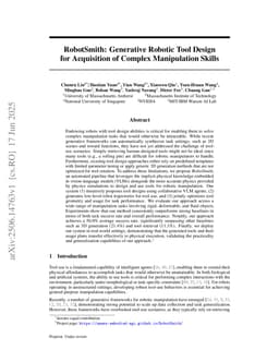 RobotSmith: Generative Robotic Tool Design for Acquisition of Complex Manipulation Skills