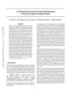 A Variational Framework for Improving Naturalness in Generative Spoken Language Models
