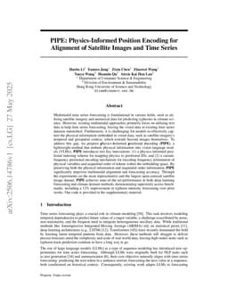 PIPE: Physics-Informed Position Encoding for Alignment of Satellite Images and Time Series