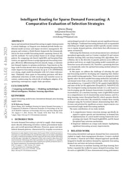 Intelligent Routing for Sparse Demand Forecasting: A Comparative Evaluation of Selection Strategies