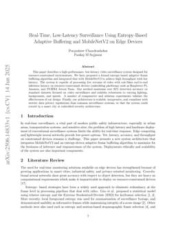 Real-Time, Low-Latency Surveillance Using Entropy-Based Adaptive Buffering and MobileNetV2 on Edge Devices