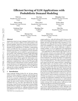Efficient Serving of LLM Applications with Probabilistic Demand Modeling