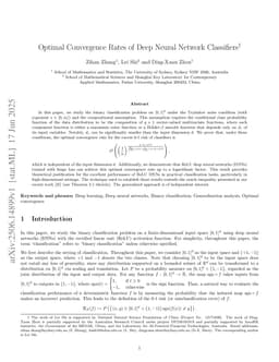 Optimal Convergence Rates of Deep Neural Network Classifiers