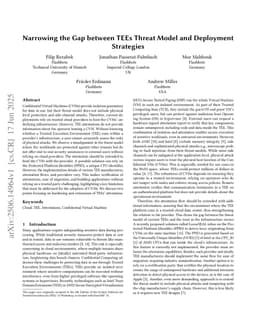 Narrowing the Gap between TEEs Threat Model and Deployment Strategies
